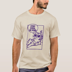 Stay Cool Be Kind Chill Cat Positivity T-Shirt