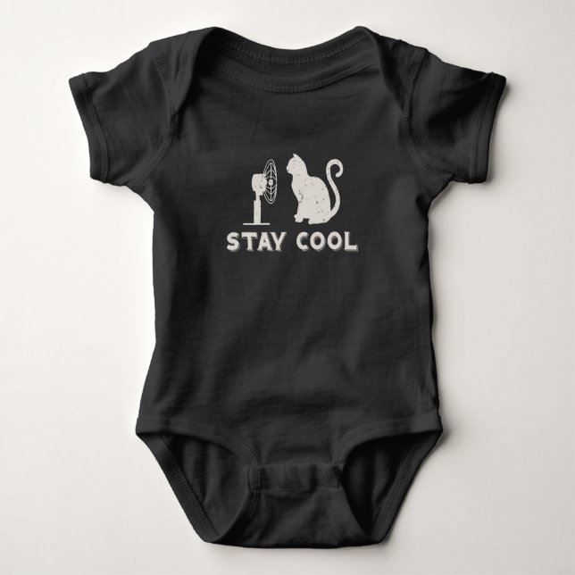 Stay Cool Cat T-Shirt Baby Bodysuit (Front)