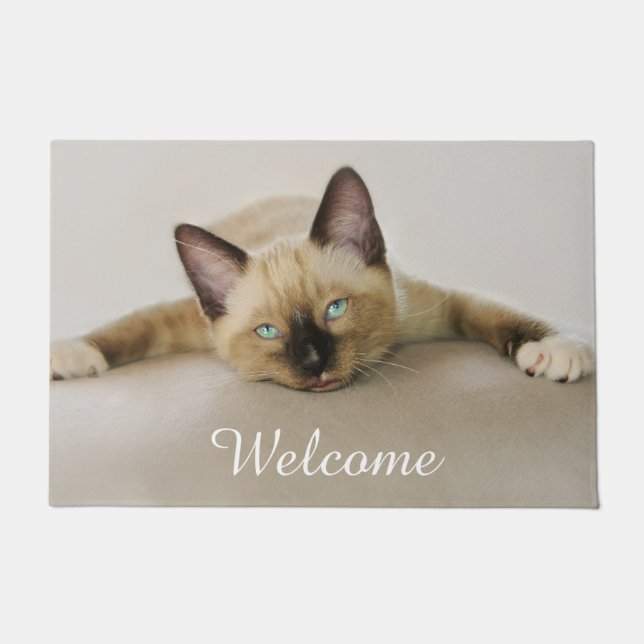 Stay Cool Chill Out Cat Kitten, Entry Welcome Doormat (Front)