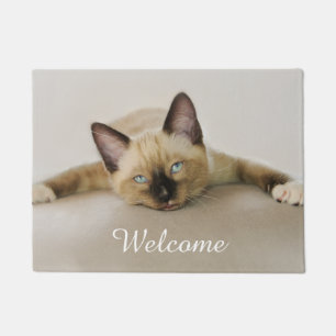 Stay Cool Chill Out Kitten, Personalized Welcome Doormat