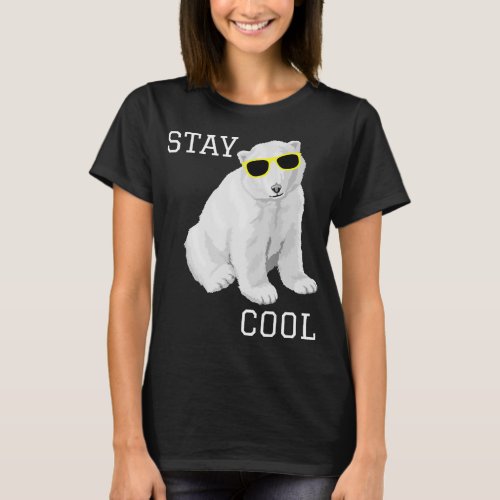 Stay Cool Cute Baby Polar Bear Cub With Sunglasses T_Shirt