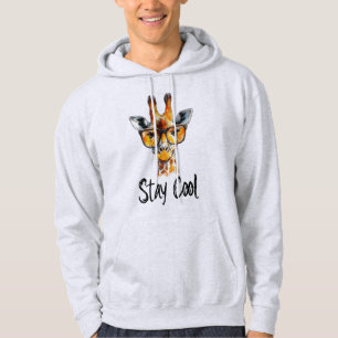 Stay Cool - Giraffe with Sunglasses Illustration Hoodie