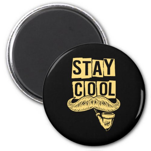Stay Cool Hipster Pipe Smoker Bearded Mustache Gif Magnet