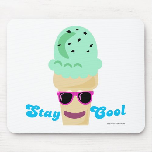Stay Cool Ice Cream Cartoon Character Art Fun Mouse Pad