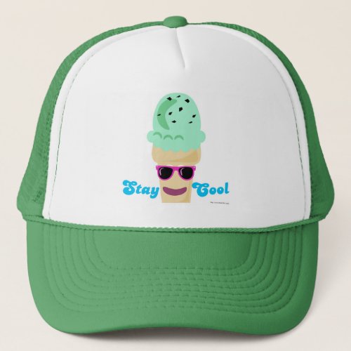 Stay Cool Ice Cream Funny Slogan Trucker Hat