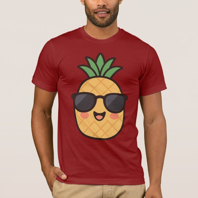 Stay Cool – Kawaii Pineapple Summer Design T-Shirt (Front)