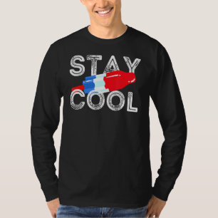 Stay Cool Rocket Pop Red White & Blue Popsicle Sum T-Shirt