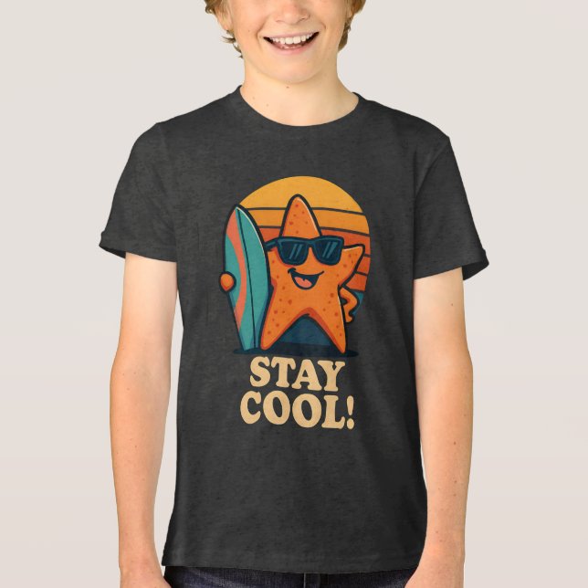 Stay Cool Starfish Surf T-Shirt Tri-Blend Shirt (Front)