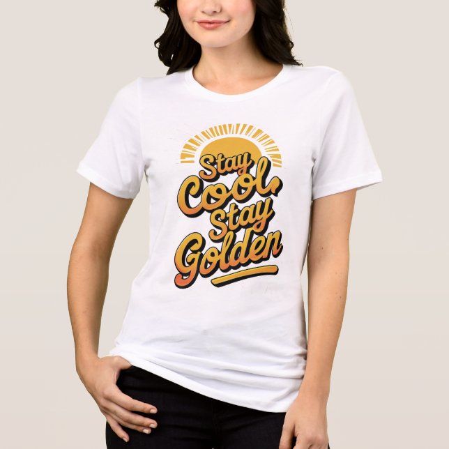 Stay Cool, Stay Golden – Chill Vibes Statement Tri-Blend Shirt (Front)