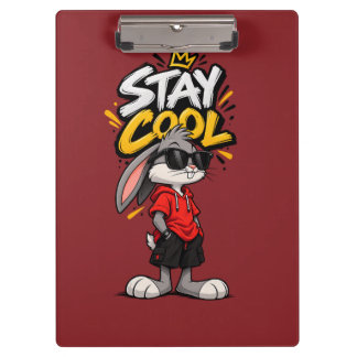 Stay Cool Street Style Rabbit Graphic – Funny Urba Clipboard