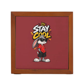Stay Cool Street Style Rabbit Graphic – Funny Urba Desk Organizer