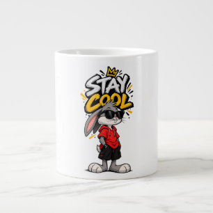 Stay Cool Street Style Rabbit Graphic – Funny Urba Giant Coffee Mug