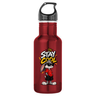 Stay Cool Street Style Rabbit Graphic – Funny Urba Stainless Steel Water Bottle