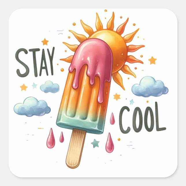Stay Cool Summer  Stickers (Front)