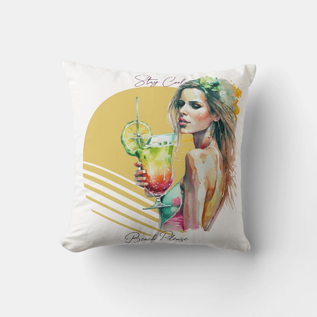 Stay Cool Throw Pillow (Front)