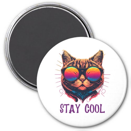 Stay cool with our cat in shades magnet