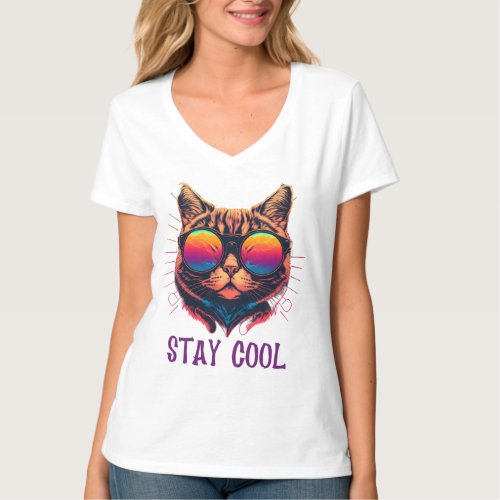Stay cool with our cat in shades T_Shirt