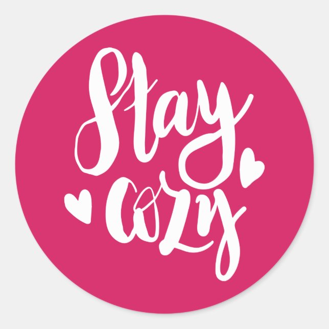 Stay Cozy Classic Round Sticker (Front)