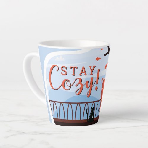 Stay Cozy Hygge Autumn Fall FolkArt Decor ADD NAME Latte Mug