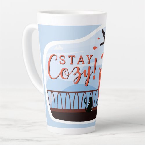 Stay Cozy Hygge Autumn Fall FolkArt Decor ADD NAME Latte Mug