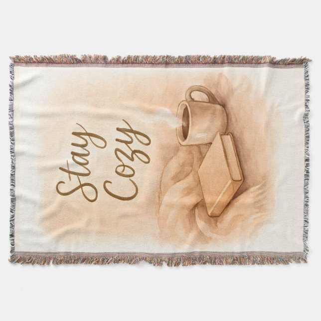  Stay cozy Throw Blanket (Front)