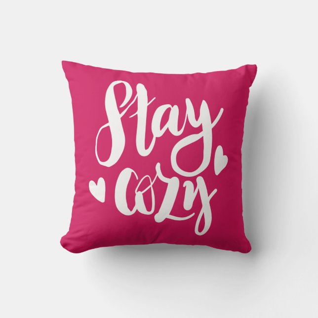 Stay Cozy Throw Pillow (Front)