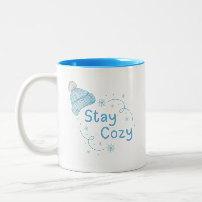 Stay cozy "winter"  Two-Tone coffee mug (Left)