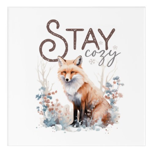 Stay Cozy Woodland Fox Christmas Acrylic Print