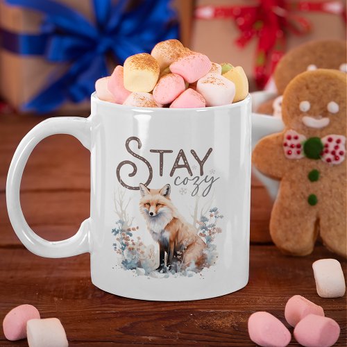 Stay Cozy Woodland Fox Christmas Coffee Mug