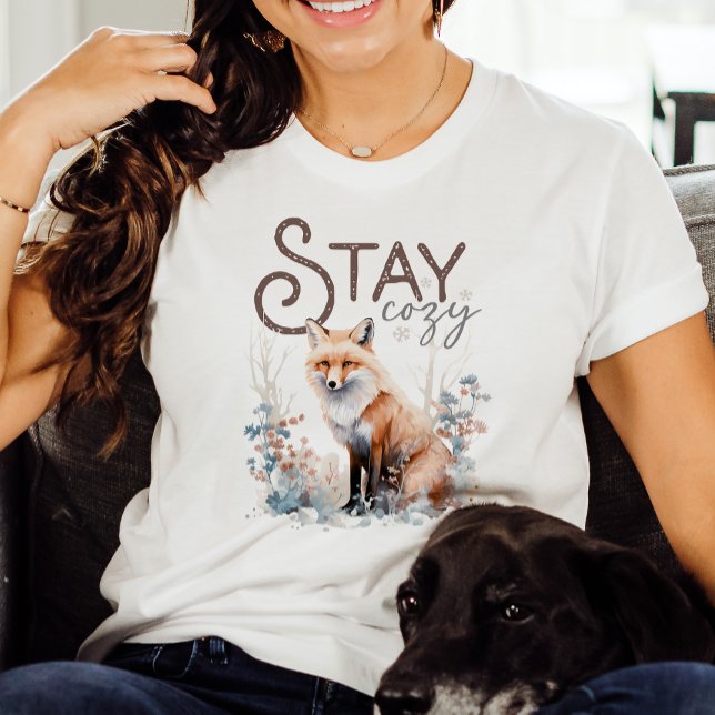 Stay Cozy Woodland Fox Christmas T-Shirt (Creator Uploaded)