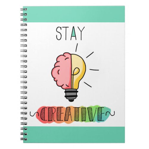 Stay Creative Brain and Lightbulb Bright Idea Notebook