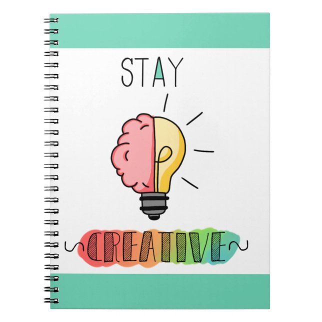 Stay Creative Brain and Lightbulb Bright Idea Notebook (Front)