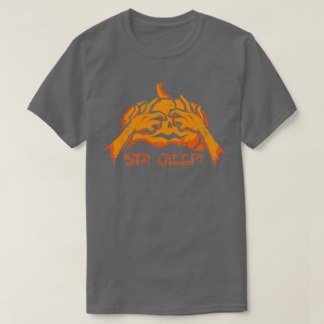 Stay Creepy Trick Or Treat Spooky Ghost Halloween T-Shirt (Design Front)