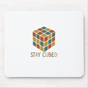 Stay Cubed   Logic Cube Retro Style Puzzle Mouse Pad
