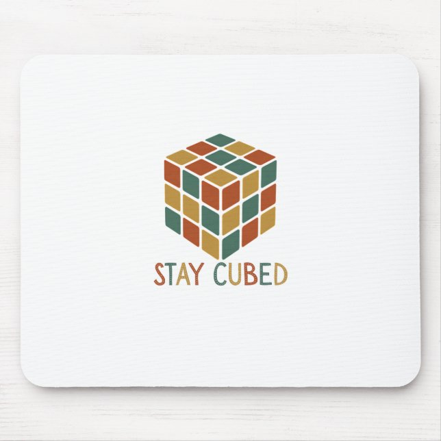 Stay Cubed | Logic Cube Retro Style Puzzle Mouse Pad (Front)