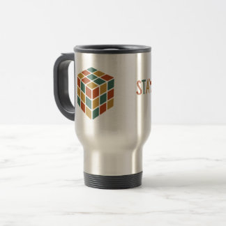 Stay Cubed | Logic Cube Retro Style Puzzle Travel Mug