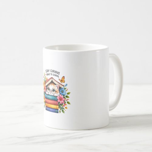 Stay Curious Back to School Reading Design Coffee Mug