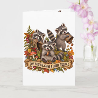 Stay Curious Cause A Little Trouble Raccoon Card