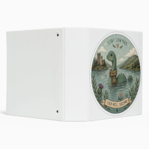 Stay Curious Cozy Cryptid Nessie Loch Ness Monster 3 Ring Binder