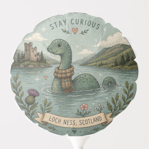 Stay Curious Cozy Cryptid Nessie Loch Ness Monster Balloon