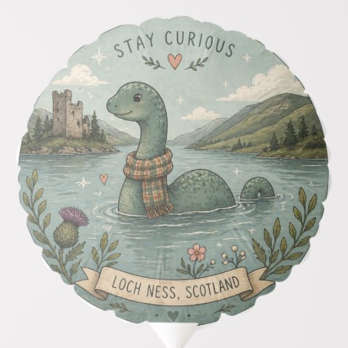 Stay Curious Cozy Cryptid Nessie Loch Ness Monster Balloon