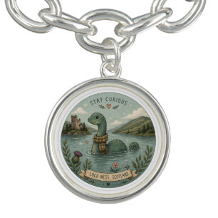 Stay Curious Cozy Cryptid Nessie Loch Ness Monster Bracelet
