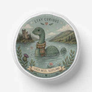 Stay Curious Cozy Cryptid Nessie Loch Ness Monster Paper Bowls