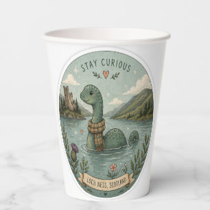 Stay Curious Cozy Cryptid Nessie Loch Ness Monster Paper Cups