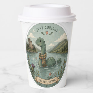 Stay Curious Cozy Cryptid Nessie Loch Ness Monster Paper Cups