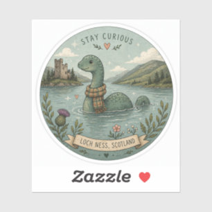 Stay Curious Cozy Cryptid Nessie Loch Ness Monster Sticker