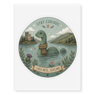 Stay Curious Cozy Cryptid Nessie Loch Ness Monster Temporary Tattoos