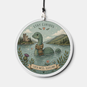 Stay Curious Cozy Cryptid Nessie Loch Ness Monster Wind Chime