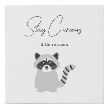 Stay Curious Raccoon Nursery Woodlands Wall Décor by YellowSnail at Zazzle
