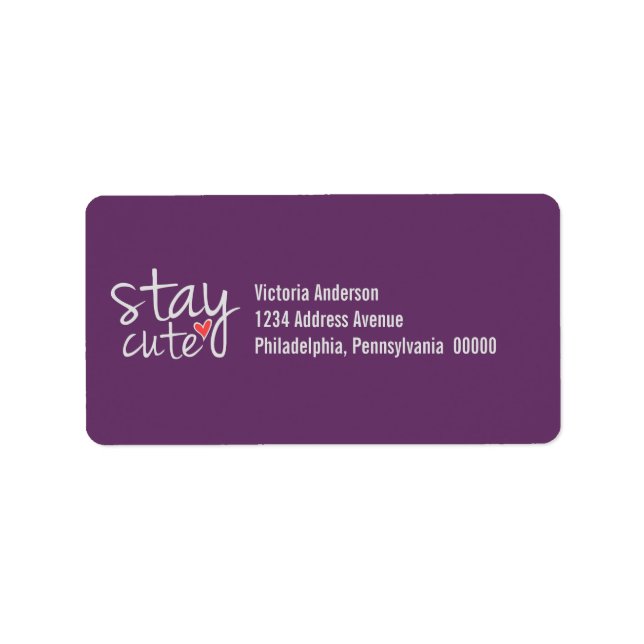 Stay Cute Address Labels, Gray Label (Front)